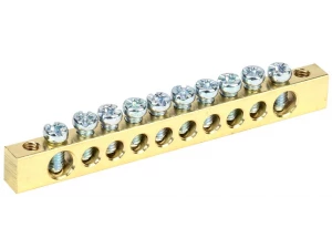 Шина PEN 'земля-ноль' 6х9мм 10/2 (10групп/крепеж по краям) IEK