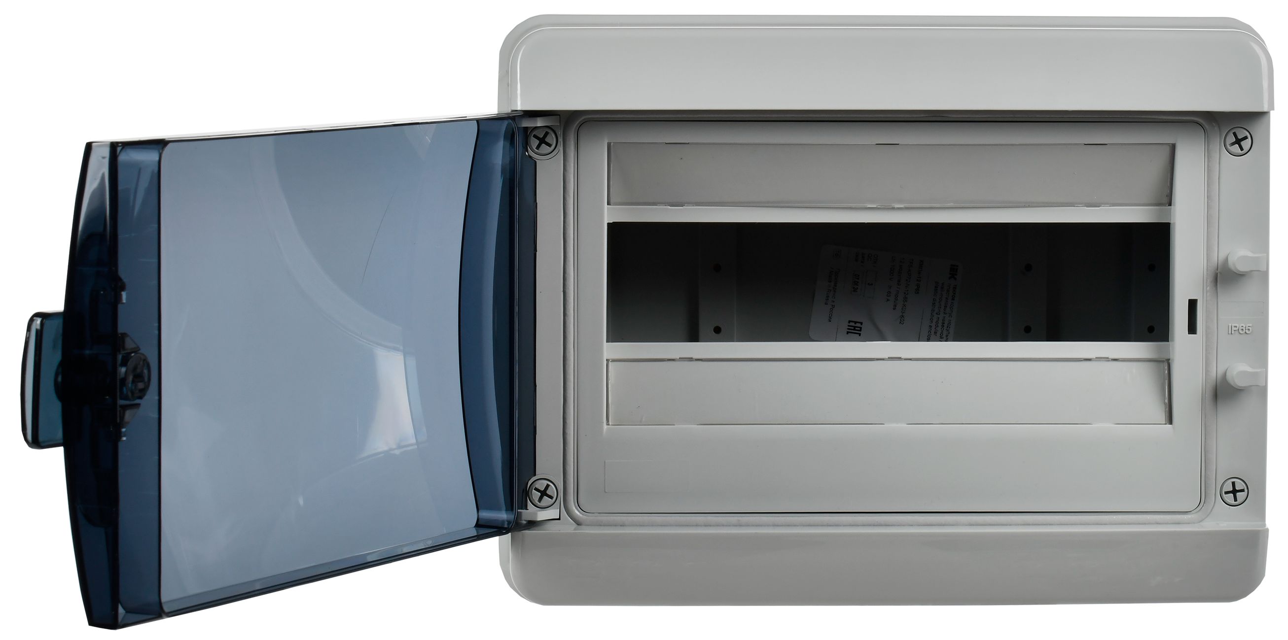 TEKFOR Корпус пластиковый КМПн-12 IP65 черная прозрачная дверь IEK