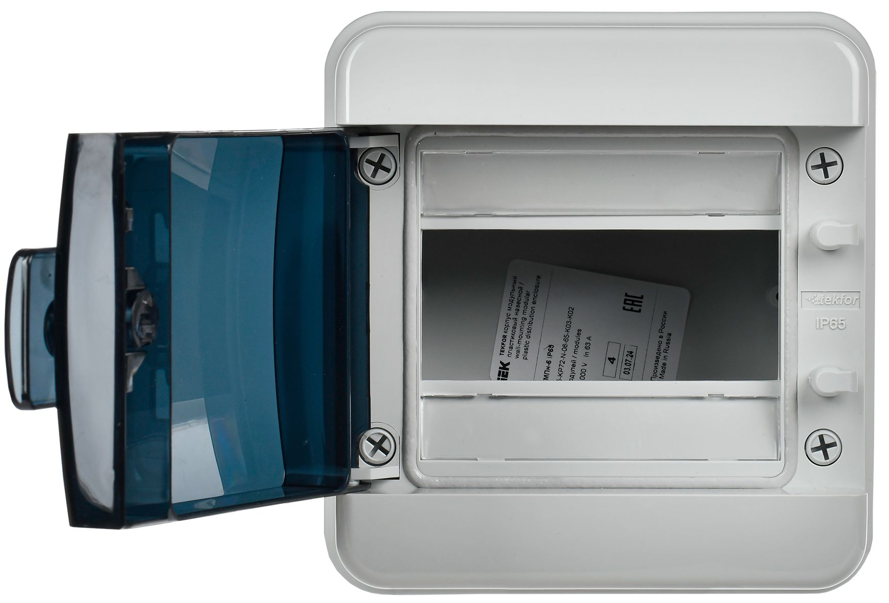 TEKFOR Корпус пластиковый КМПн-6 IP65 черная прозрачная дверь IEK