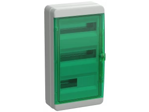 TEKFOR Корпус пластиковый КМПн-36 IP65 зеленая прозрачная дверь IEK