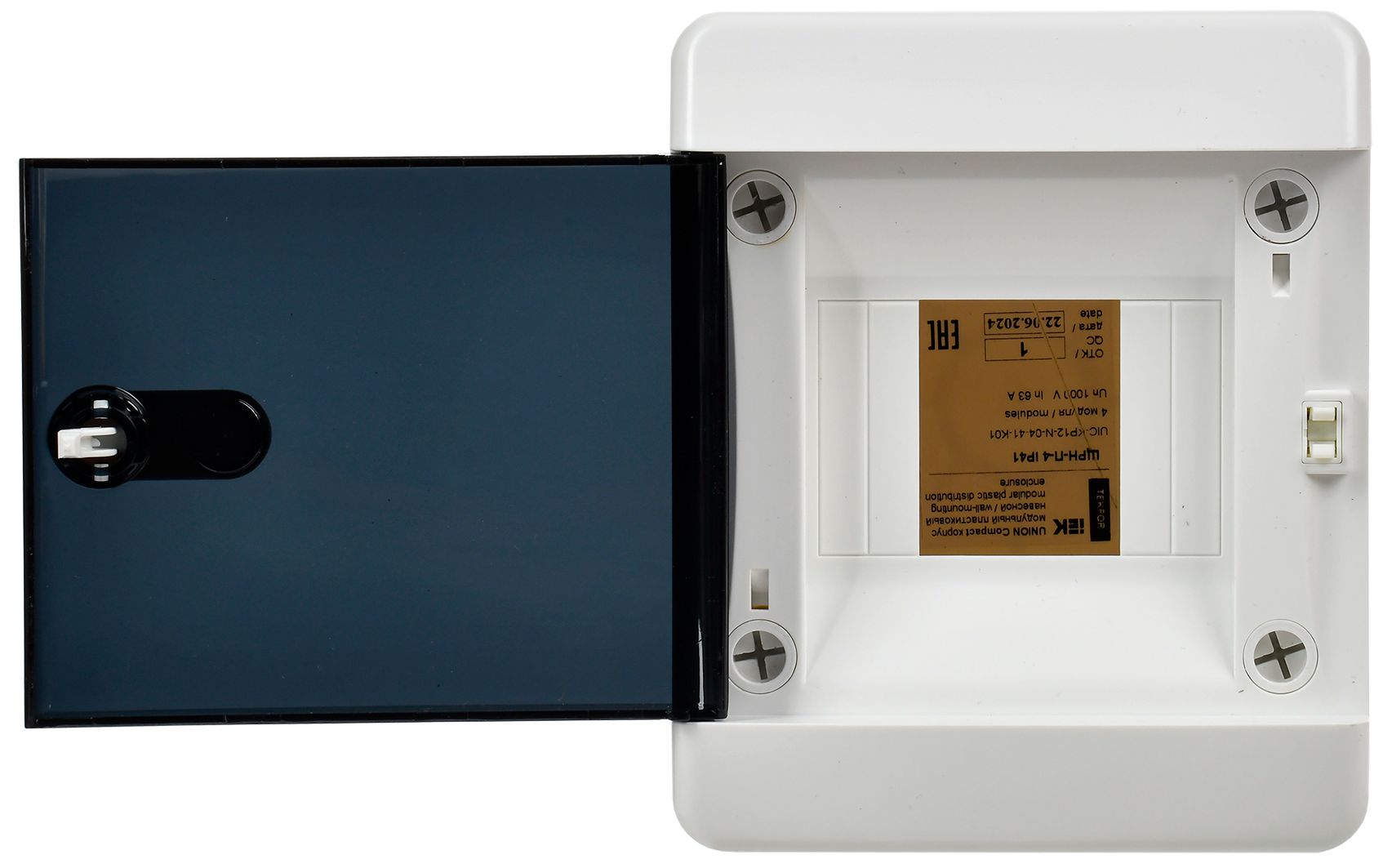 UNION Compact Корпус пластиковый ЩРН-П-4 IP41 черная прозрачная дверь IEK