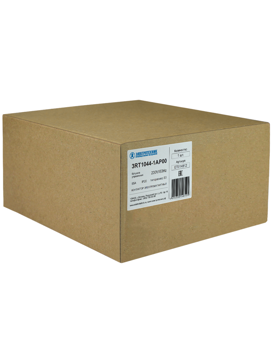 3RT1044-1AP00,3-пол.,65A,AC-3,30кВт/400V,230V AC,50/60Гц,типоразмер S3,винтовые клеммы,IP20  (ЭТ)