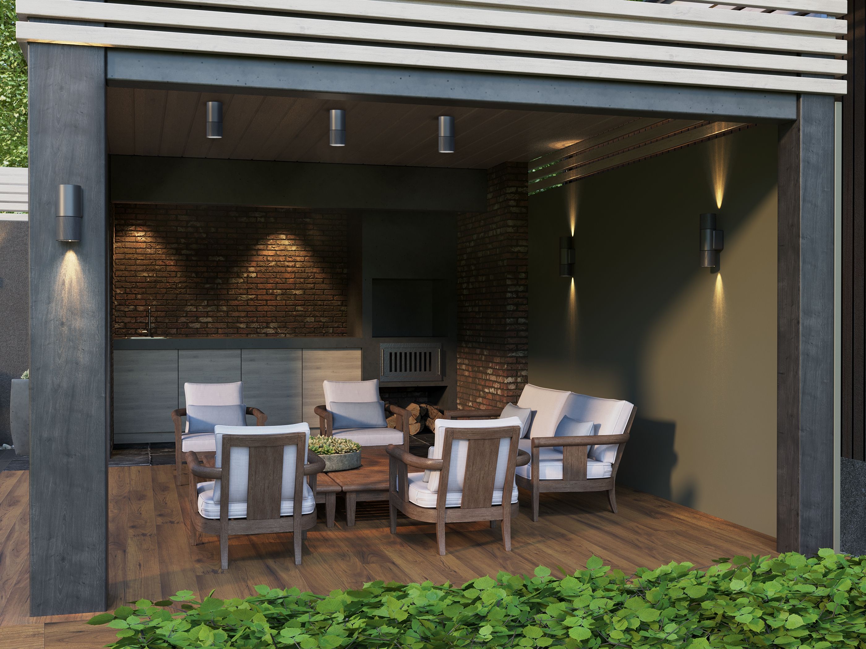 Светильник уличный 5110 потолочный под лампу GU10 IP65 серый IEK