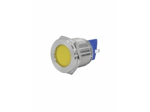 GQ22T-D/L/Y/24V/S, жёлтая, металл. корпус, светодиодная матрица d=22мм, 24В AC/DC, IP67  (ЭТ)