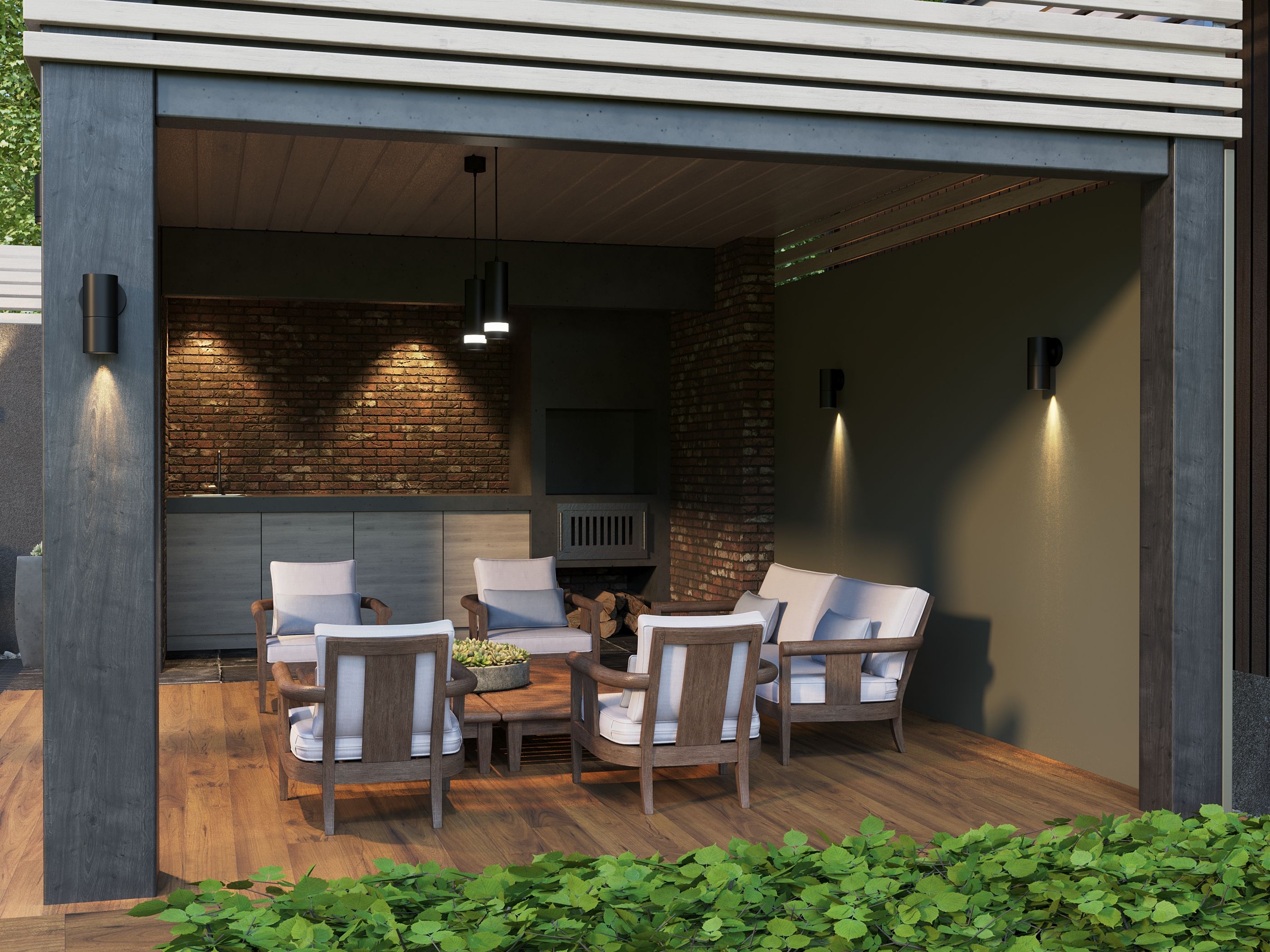 Светильник уличный 5112 настенный под лампу GU10 IP65 серый IEK