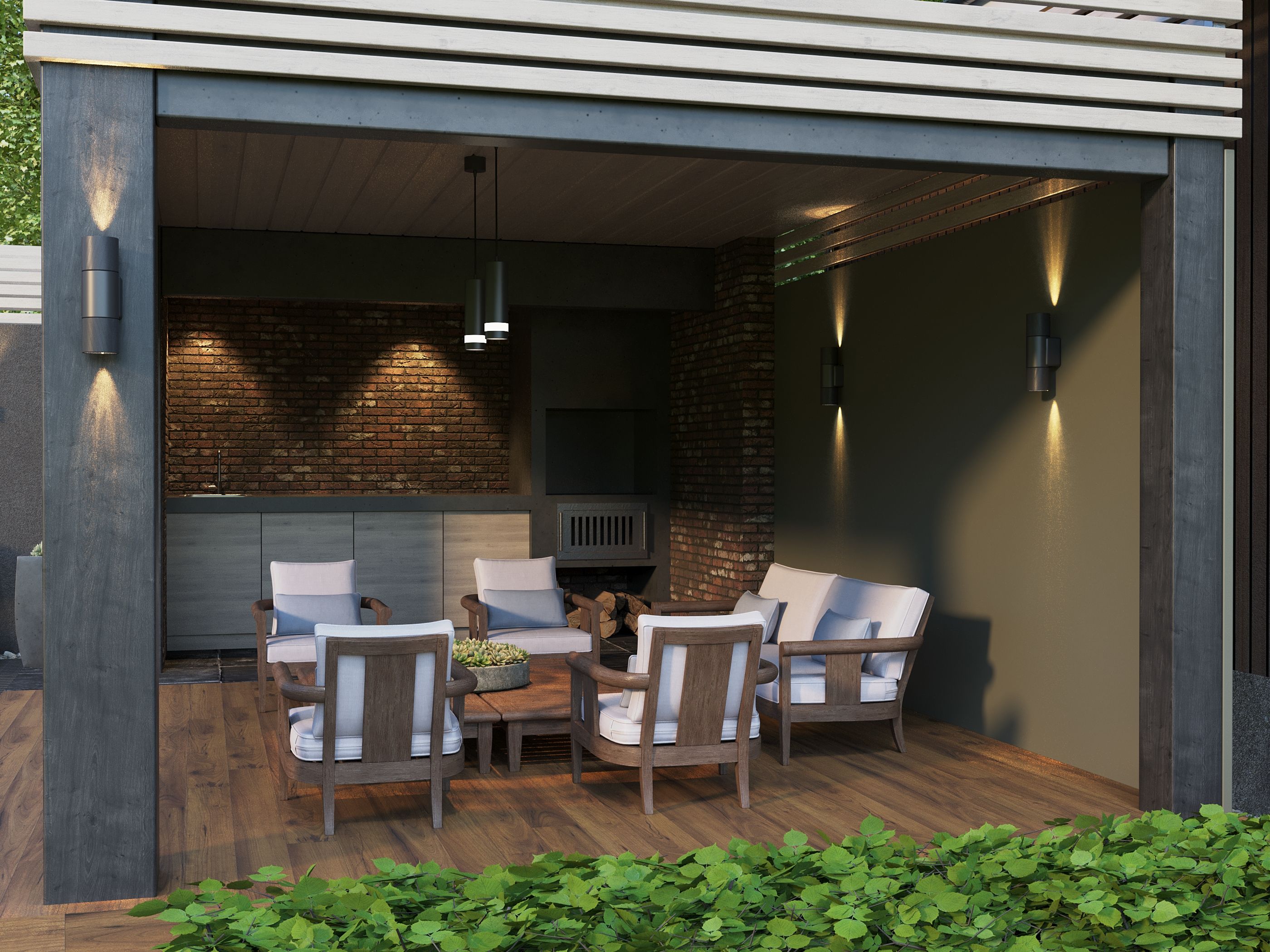 Светильник уличный 5113 настенный под лампу 2хGU10 IP65 серый IEK