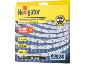 Лента СД NLS-2835CW120-9.6-IP65-24V 5м 95 297 Navigator