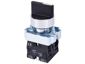 LAY5-BD33, 2НО, на 3 положения с фиксацией I-O-II, хром, d22мм  (ЭТ)