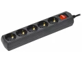 Удлинитель У05В 5 мест с заземлением 5м 3х1мм2 10А/250В черный GENERICA