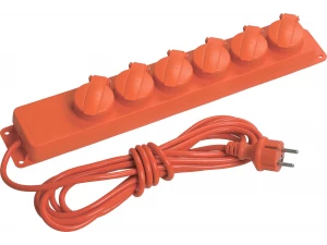 Удлинитель У06В 6 места с защитными крышками IP44 с заземлением 3х1мм2 16А/250В 5м IEK