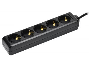 Удлинитель У05 5 мест с заземлением 5м 3х1мм2 16А/250В черный IEK