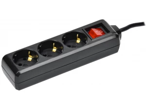 Удлинитель У03К 3 места с заземлением 5м 3х1мм2 16А/250В черный IEK