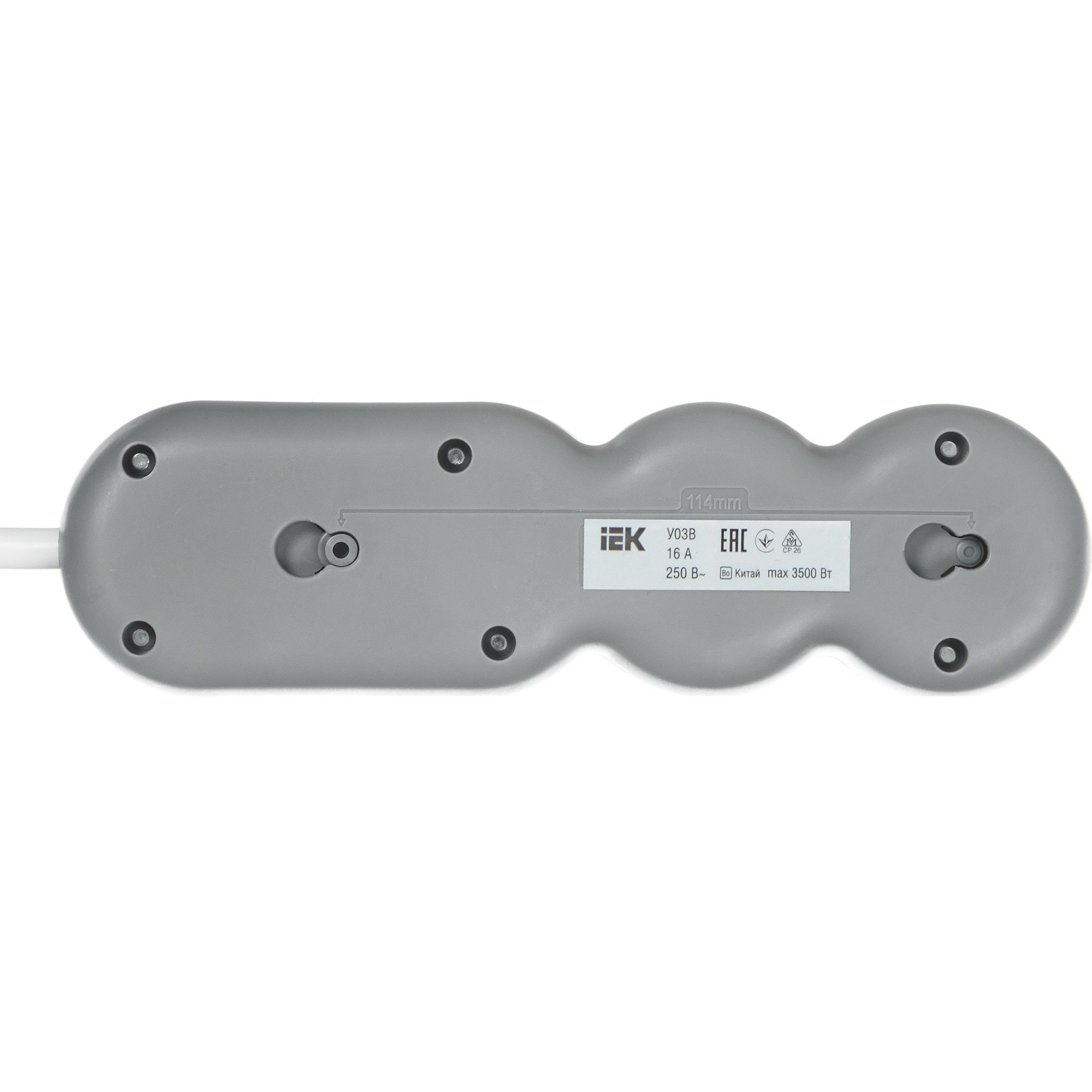 Удлинитель У03В 3 места с заземлением 5м 3х1,5мм2 16А/250В UNO IEK