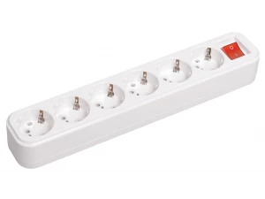 Розетка переносная разборная с заземлением с выключателем К06В 6 мест CLASSIC IEK