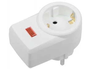 Сетевой фильтр СФ-01 16А 1 место с заземлением 2P+PE белый ИЭК