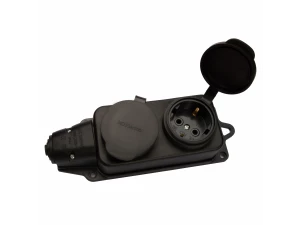 Колодка розеточная 2 с заземлением, каучук ND plast (60 шт)