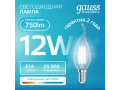 Лампа Gauss Filament Elementary Свеча на ветру 12W 750lm 4100К Е14 LED 1/10/100