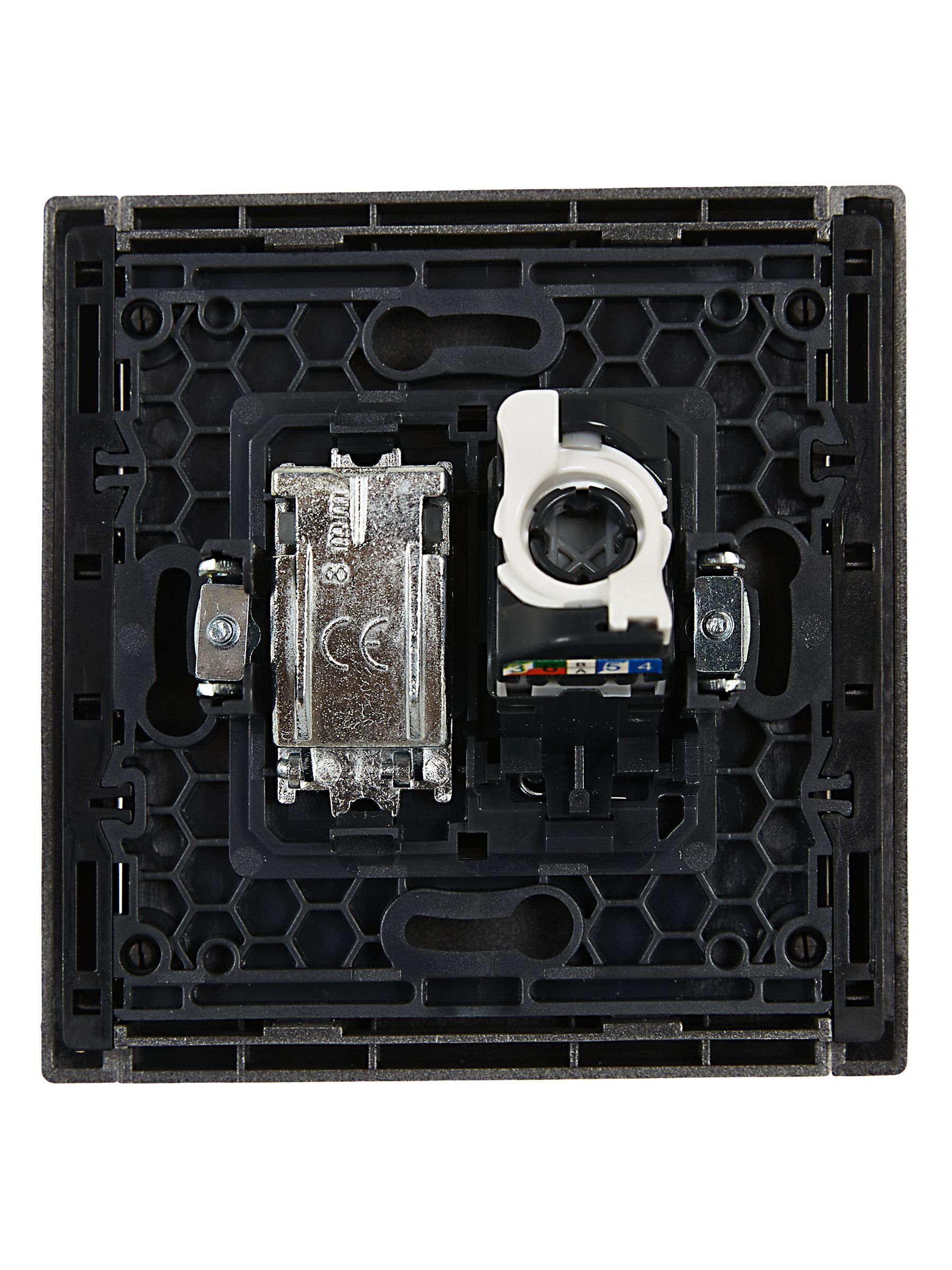 FORTE&PIANO Розетка двойная TV+RJ45 категория 5E FP536 сталь ИЭК