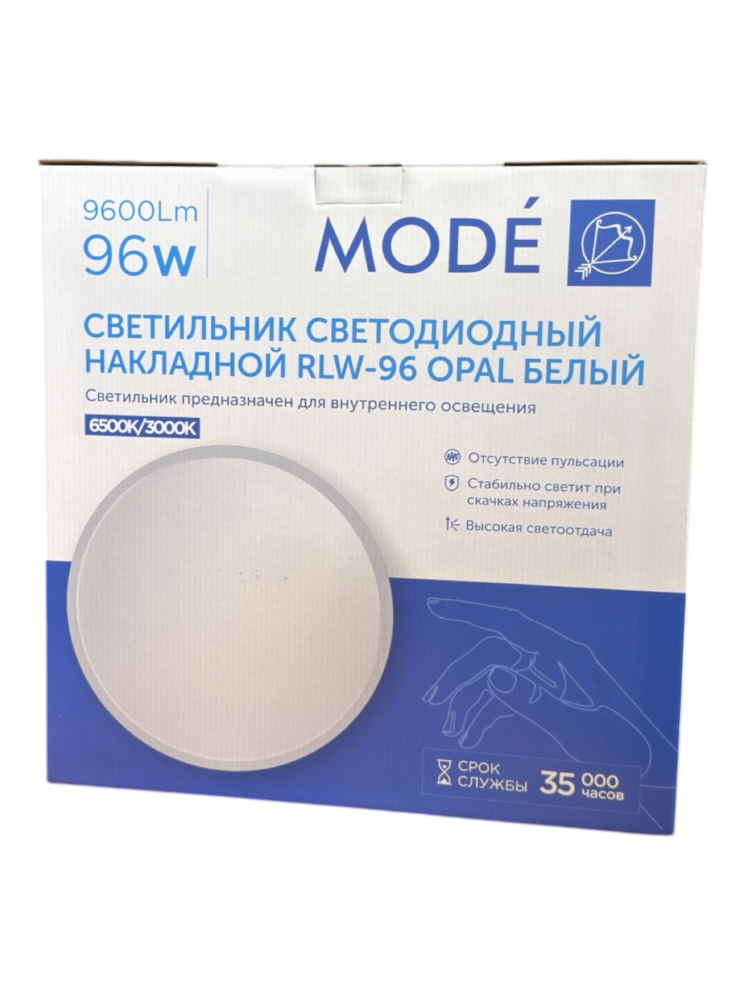 Светильник светодиодный накладной RLW-96 opal 96W 3000K/6500K белый MODE