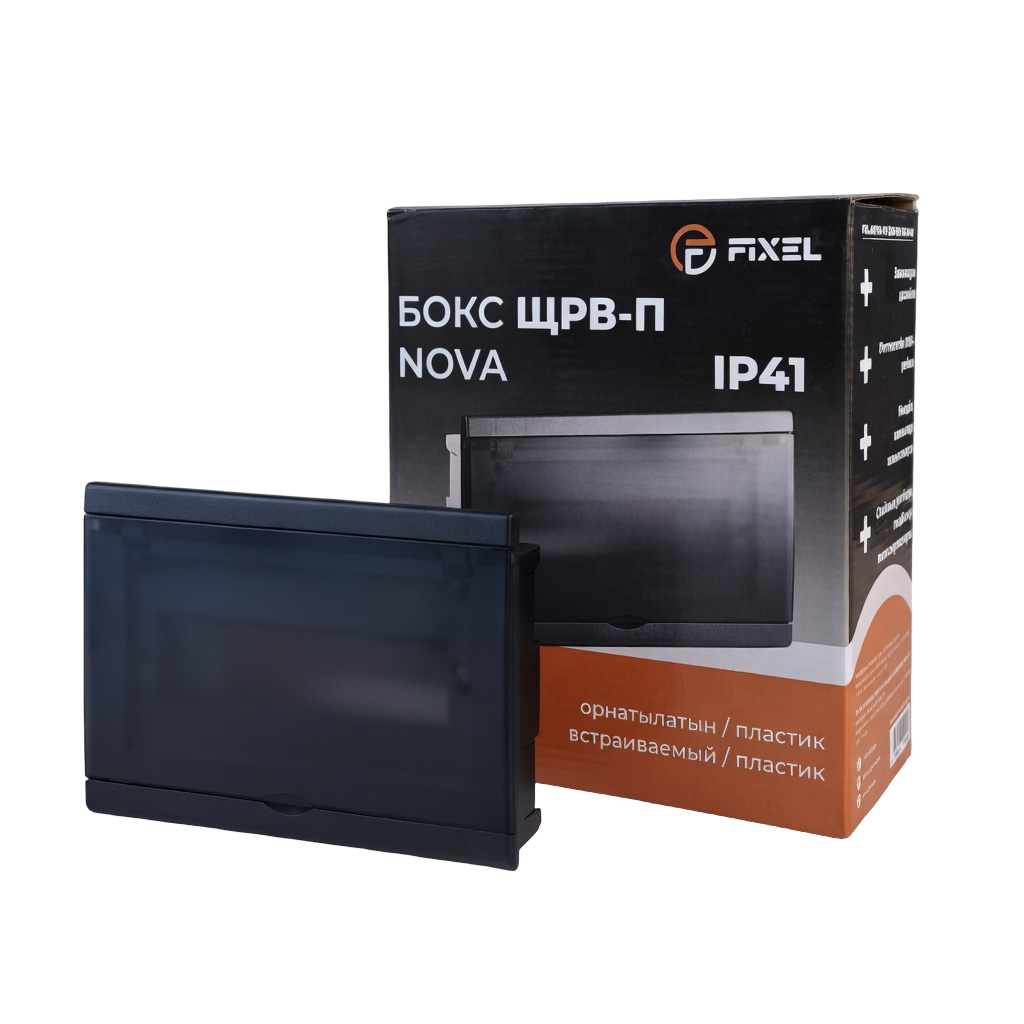 ЩРВ-П 7 модулей NOVA встраиваемый пластик черный IP41 (220*193*76) FIXEL