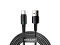 Кабель USB-A – Type-C 6А 66Вт 1м в черной нейлоновой оплетке, со световой индикацией REXANT, 18-7064