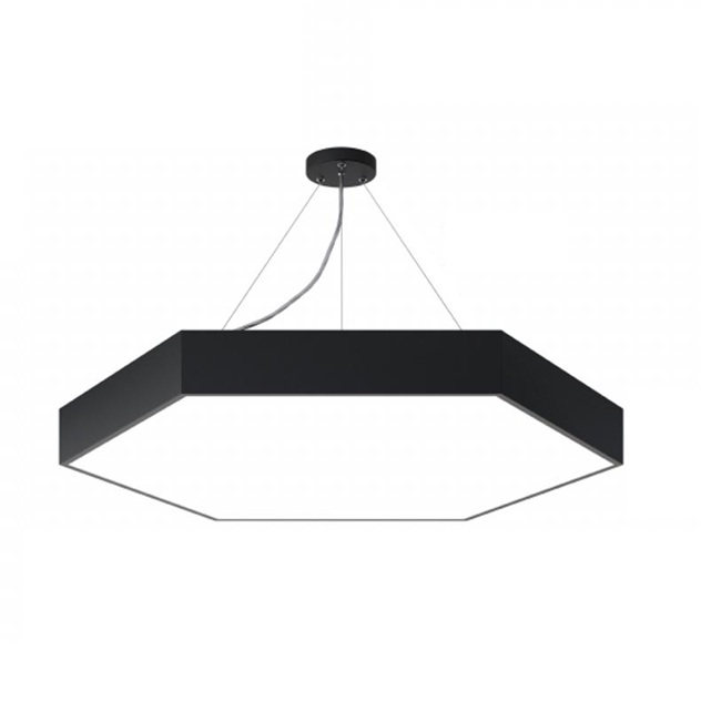 Светильник подвесной серии XO 6-гранник 40W 6500K опал черный 500х70мм LEDAR