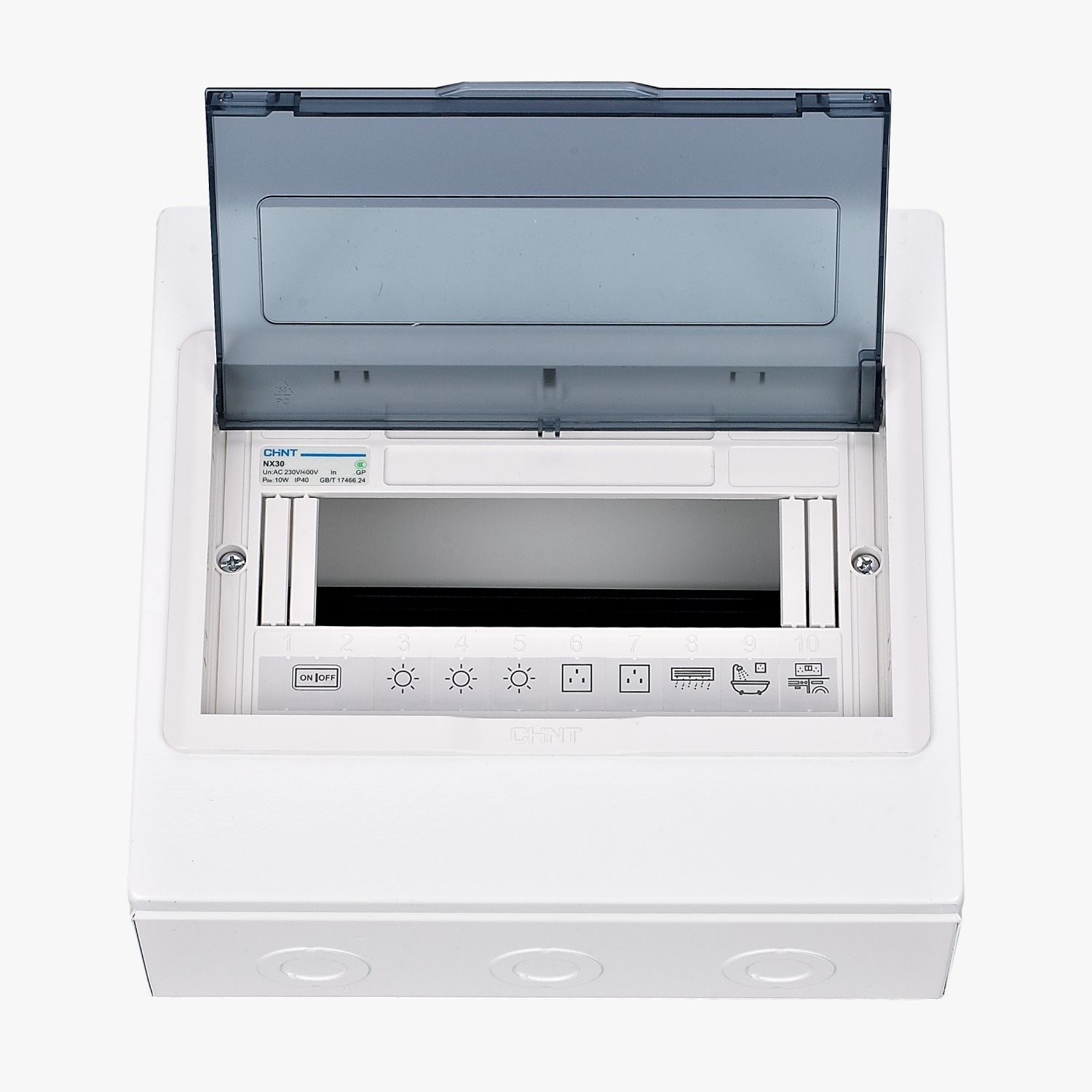 Щит распределительный NX30-12 IP40 12 модулей 1 ряд навесной (CHINT) 264786