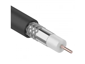 Кабель коаксиальный RG-6U, 75Ом, CCS/Al/Al, 64%, 100м, OUTDOOR, черный REXANT, 01-2202