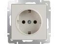 Розетка с заземлением /WL03-SKG-01-IP20 (слоновая кость)