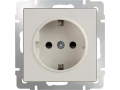 Розетка с заземлением и шторками /WL03-SKGS-01-IP44 (слоновая кость)
