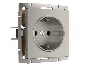 Розетка с заземлением /W1271004 (дымчатый)