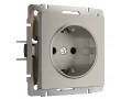 Розетка с заземлением /W1271004 (дымчатый)