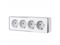 Розетка четверная с заземлением и шторками Gallant /W5072210 (белый)