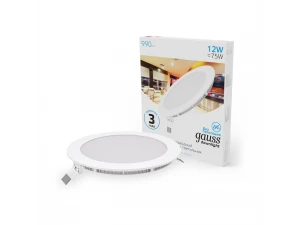 Светильник Gauss Slim круг 12W 990lm 6500K 180-265V IP20 монтаж Ø155 170*22 LED 1/20