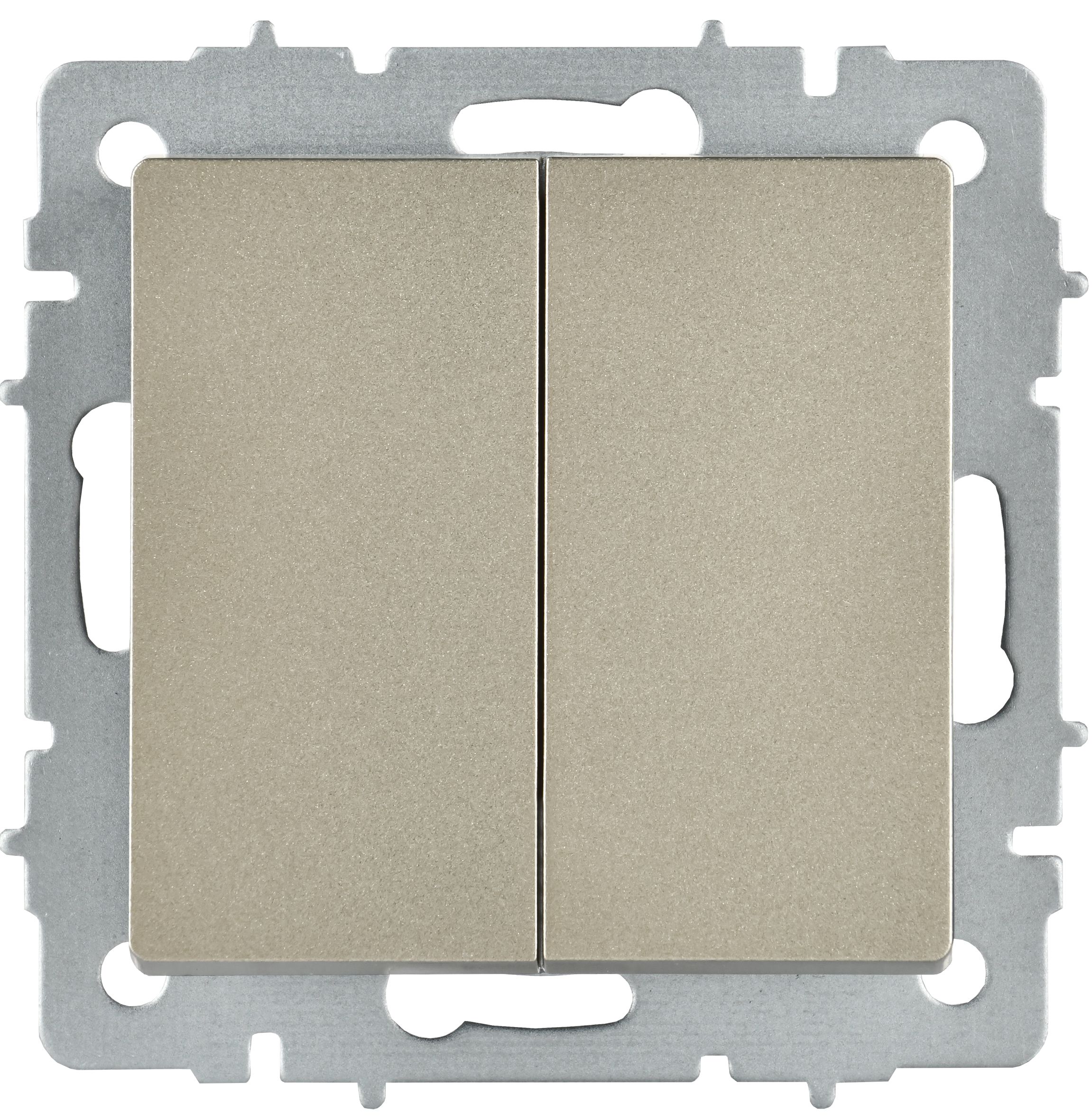 BRITE Выключатель 2-клавишный перекрестный 10А ВС10-2-3-БрШ шампань ИЭК