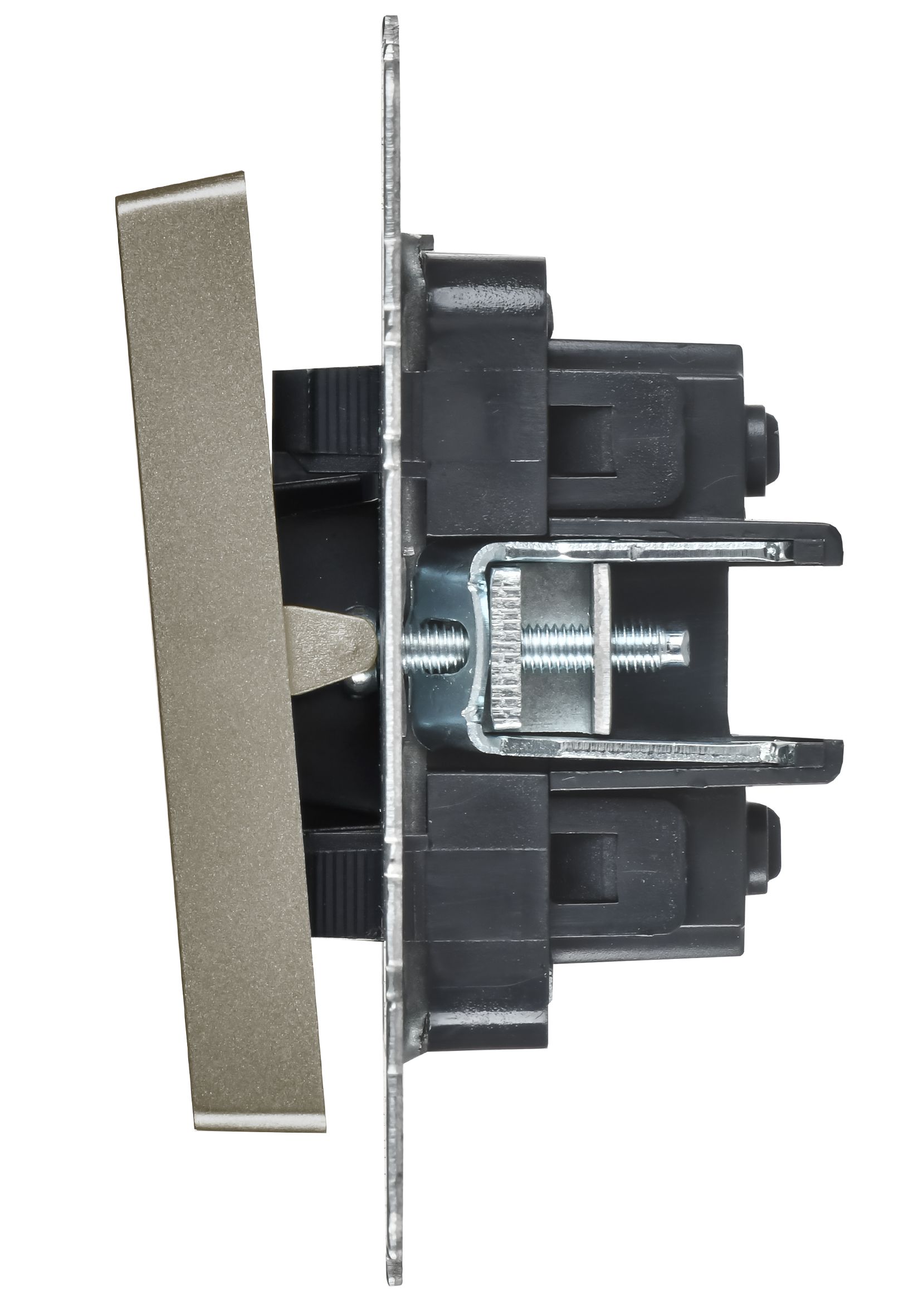 BRITE Выключатель 2-клавишный перекрестный 10А ВС10-2-3-БрШ шампань ИЭК