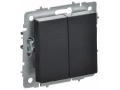 BRITE Выключатель 2-клавишный перекрестный 10А ВС10-2-3-БрЧ черный ИЭК