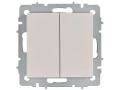 BRITE Выключатель 2-клавишный перекрестный 10А ВС10-2-3-БрЖ жемчуг ИЭК