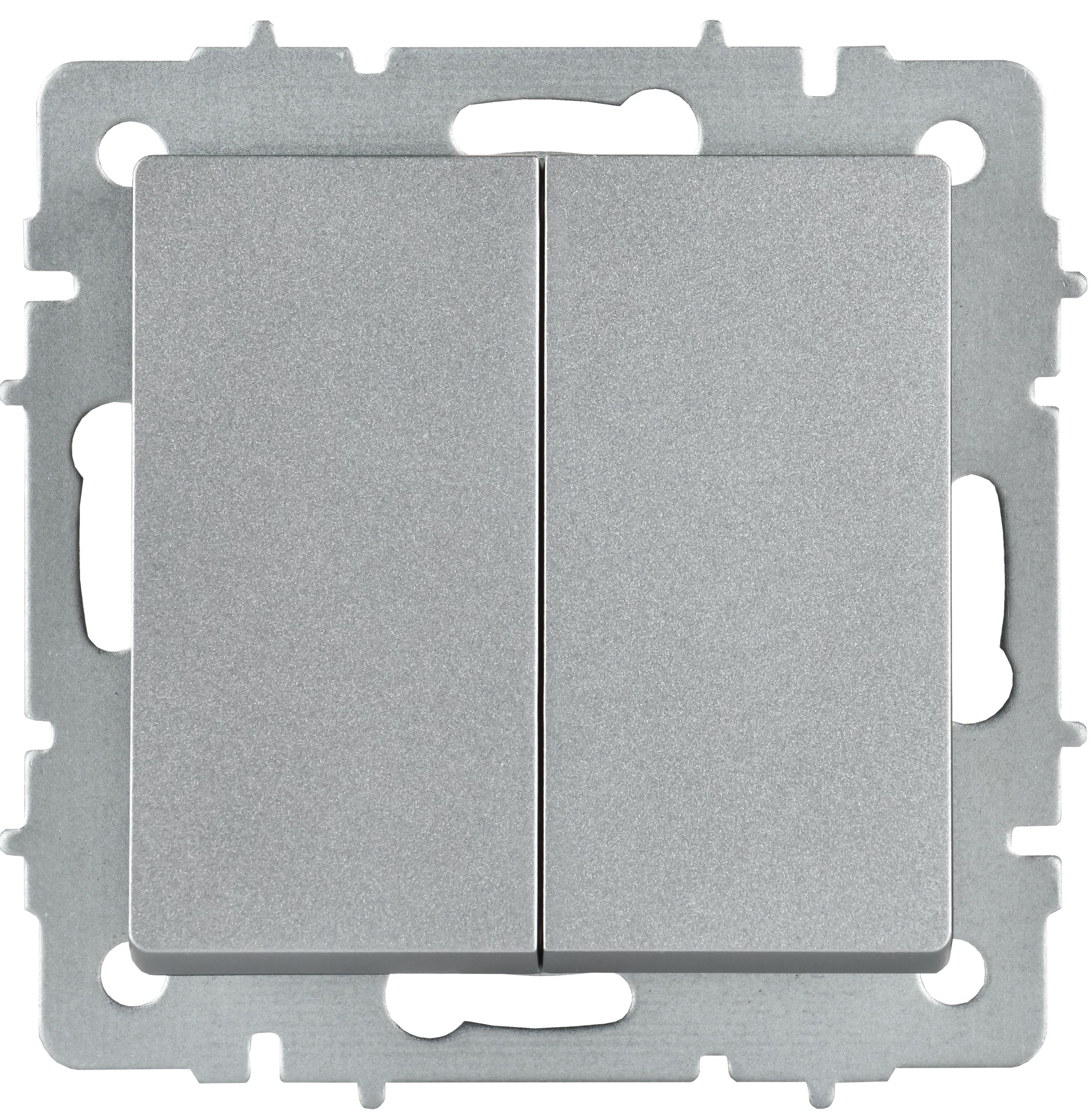 BRITE Выключатель 2-клавишный перекрестный 10А ВС10-2-3-БрА алюминий ИЭК