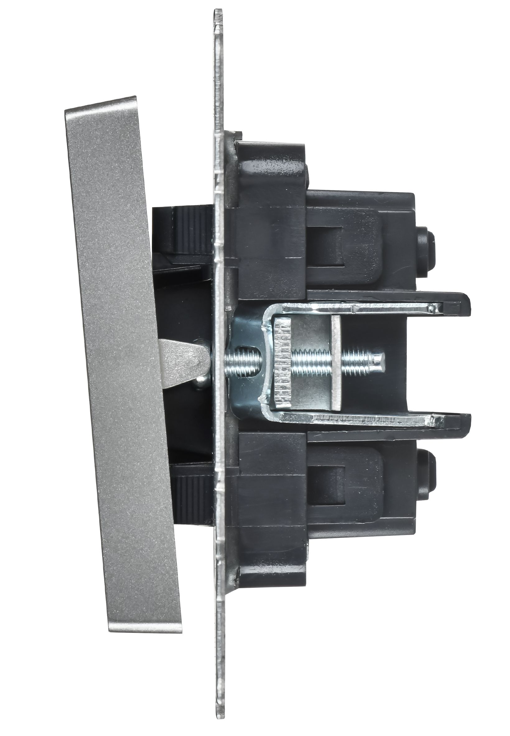 BRITE Выключатель 2-клавишный перекрестный 10А ВС10-2-3-БрА алюминий ИЭК