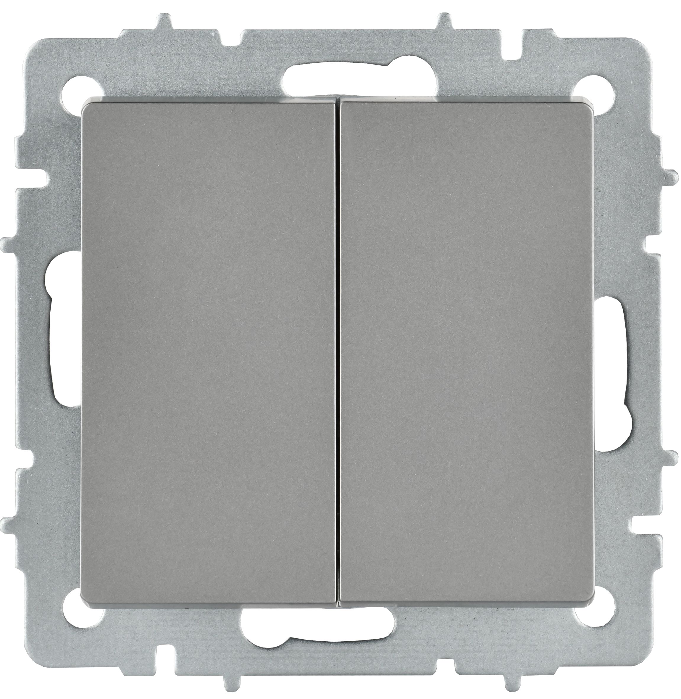 BRITE Выключатель 2-клавишный перекрестный 10А ВС10-2-3-БрС сталь ИЭК