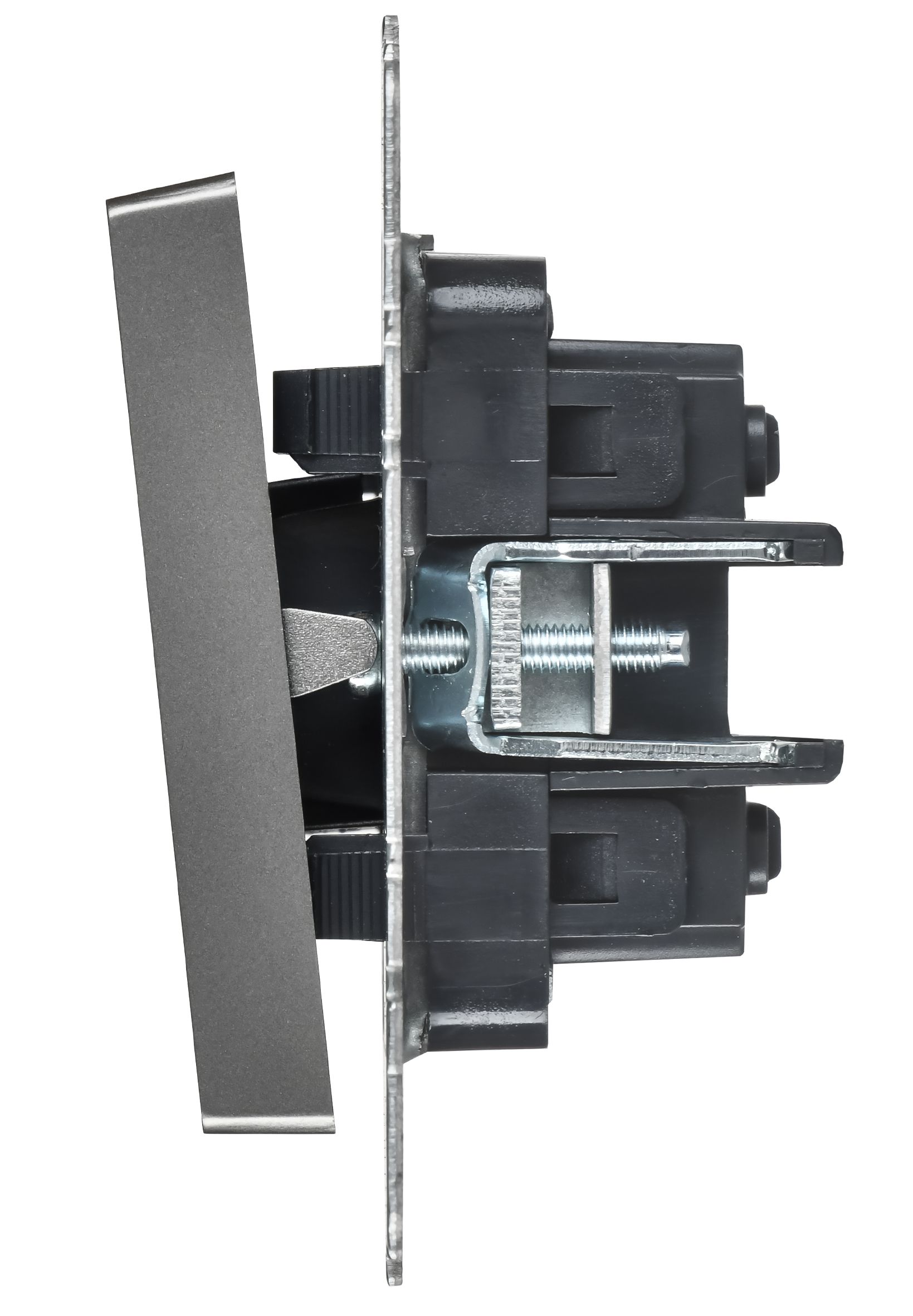 BRITE Выключатель 2-клавишный перекрестный 10А ВС10-2-3-БрС сталь ИЭК