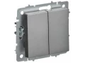 BRITE Выключатель 2-клавишный перекрестный 10А ВС10-2-3-БрС сталь ИЭК