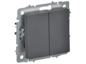 BRITE Выключатель 2-клавишный перекрестный 10А ВС10-2-3-БрГ графит ИЭК