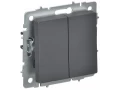 BRITE Выключатель 2-клавишный перекрестный 10А ВС10-2-3-БрГ графит ИЭК