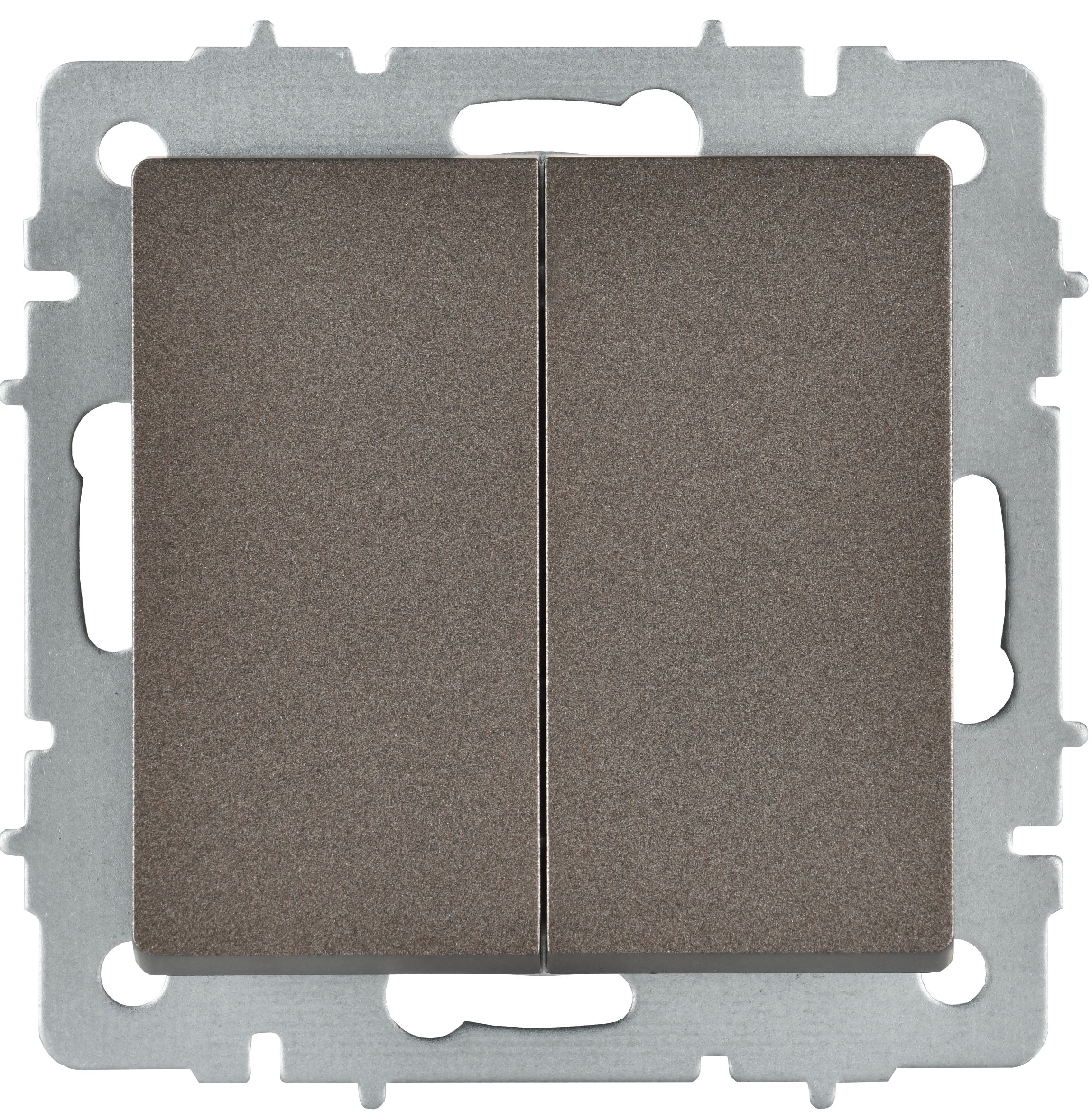 BRITE Выключатель 2-клавишный перекрестный 10А ВС10-2-3-БрТБ темная бронза IEK