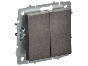 BRITE Выключатель 2-клавишный перекрестный 10А ВС10-2-3-БрТБ темная бронза IEK