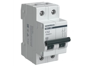 Автоматический выключатель ВА47-29М 2P 32А 4,5кА C GENERICA ИЭК