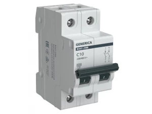 Автоматический выключатель ВА47-29М 2P 10А 4,5кА C GENERICA ИЭК