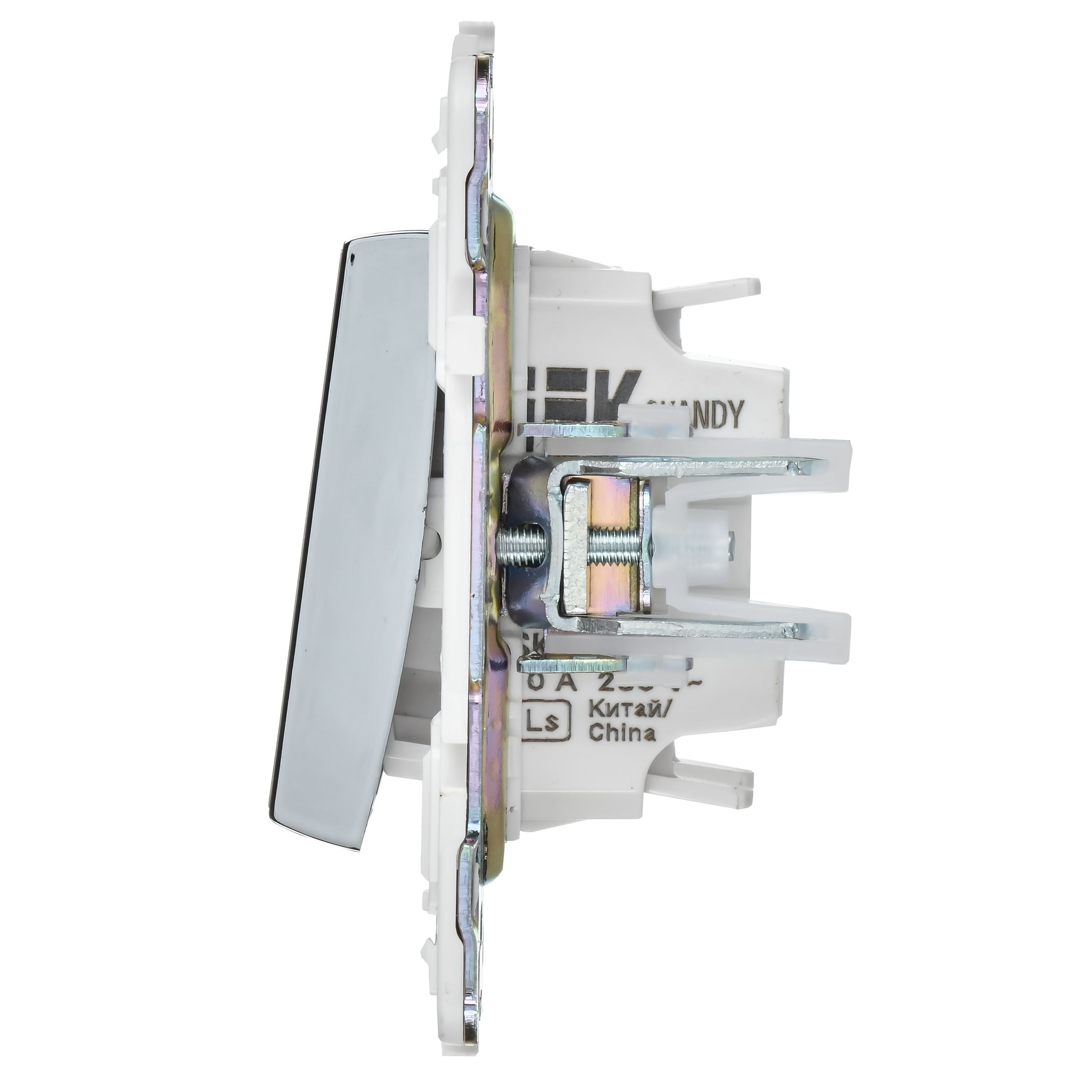SKANDY Выключатель 1-клавишный перекрестный 10А SK-V03N металл никель IEK